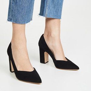 Like New Loeffler Randall Black Suede Block Heels